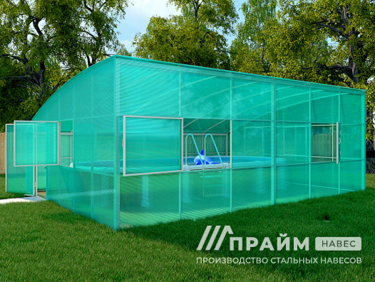 Навес для каркасного бассейна из поликарбоната №9 - фото 434